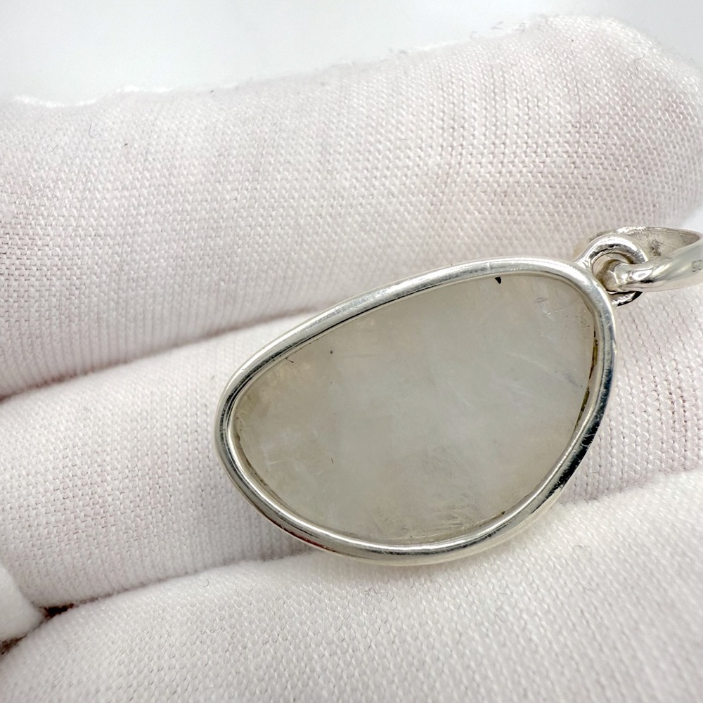 Rainbow Moonstone Rough .925 Sterling Silver Pendant - Picture 9 of 16